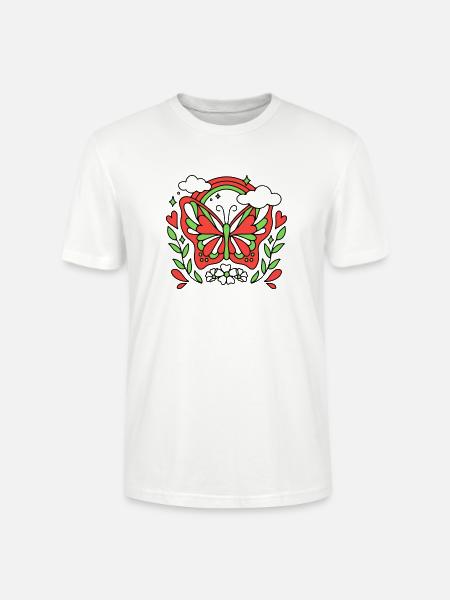 Papillon rétro - T-shirt bio CRAFTER Stanley Stella Unisexe - blanc