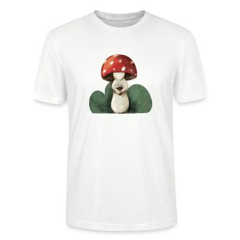 Fliegenpilz mit Eichel - Stanley/Stella Unisex Bio-T-Shirt CRAFTER - Weiß - Vorne - Alina (178cm) & Michal (187cm)