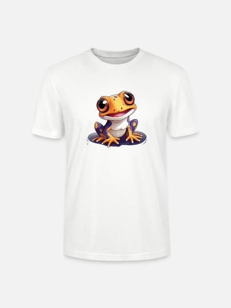 Gecko Logo Cute Gecko - Stanley/Stella CRAFTER Unisex Organic T-Shirt - white