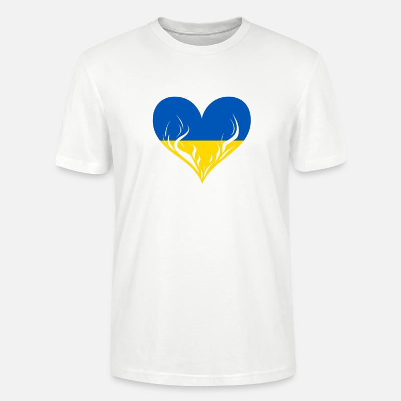 Ukraine Herz - Stanley/Stella Unisex Bio-T-Shirt CRAFTER - Weiß