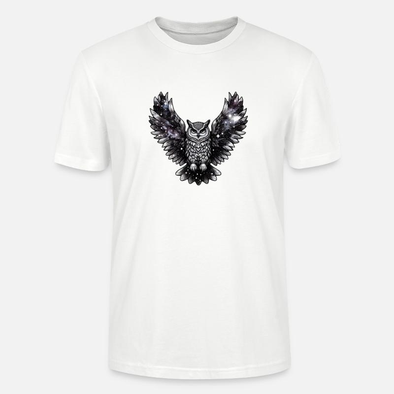 Kosmische Eule Majestät - Stanley/Stella Unisex Bio-T-Shirt CRAFTER - Weiß