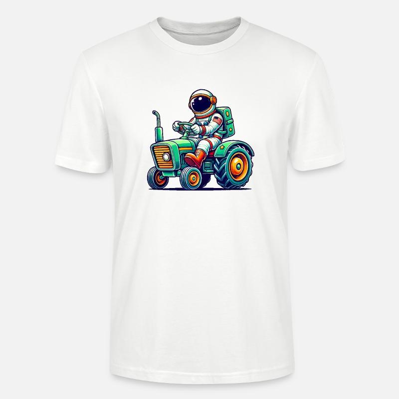 Astronaut Traktor - Stanley/Stella Unisex Bio-T-Shirt CRAFTER - Weiß