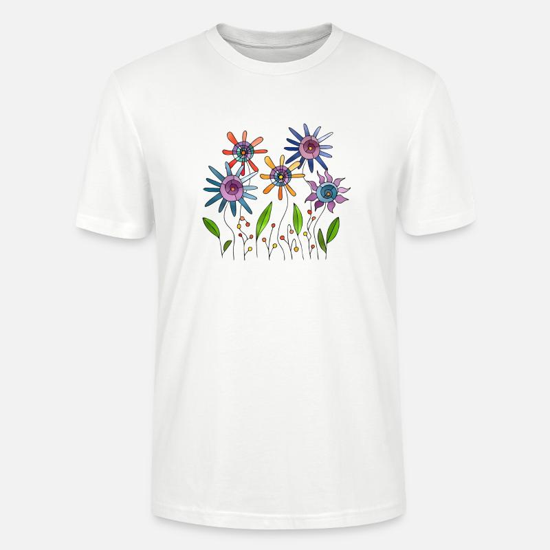 Fleur - T-shirt bio CRAFTER Stanley Stella Unisexe - blanc