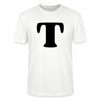 lettre t - T-shirt bio CRAFTER Stanley Stella Unisexe - blanc - Devant - Alina (178cm) & Michal (187cm)