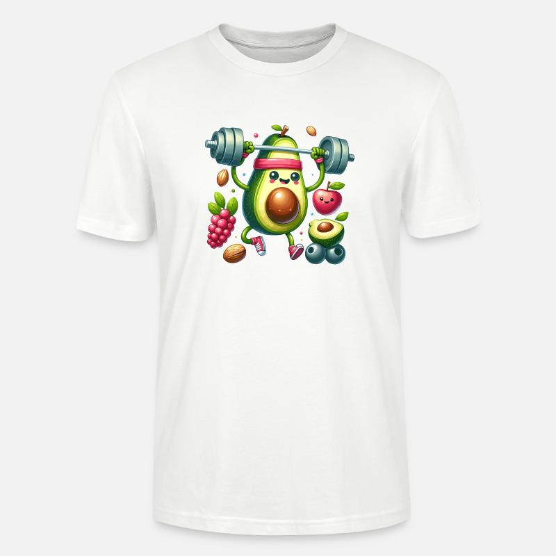 Avocado Workout Spaß - Stanley/Stella Unisex Bio-T-Shirt CRAFTER - Weiß