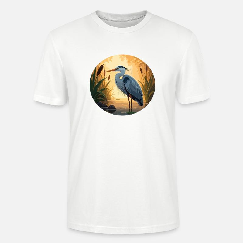 Blauer Reiher von Backlight - Stanley/Stella Unisex Bio-T-Shirt CRAFTER - Weiß
