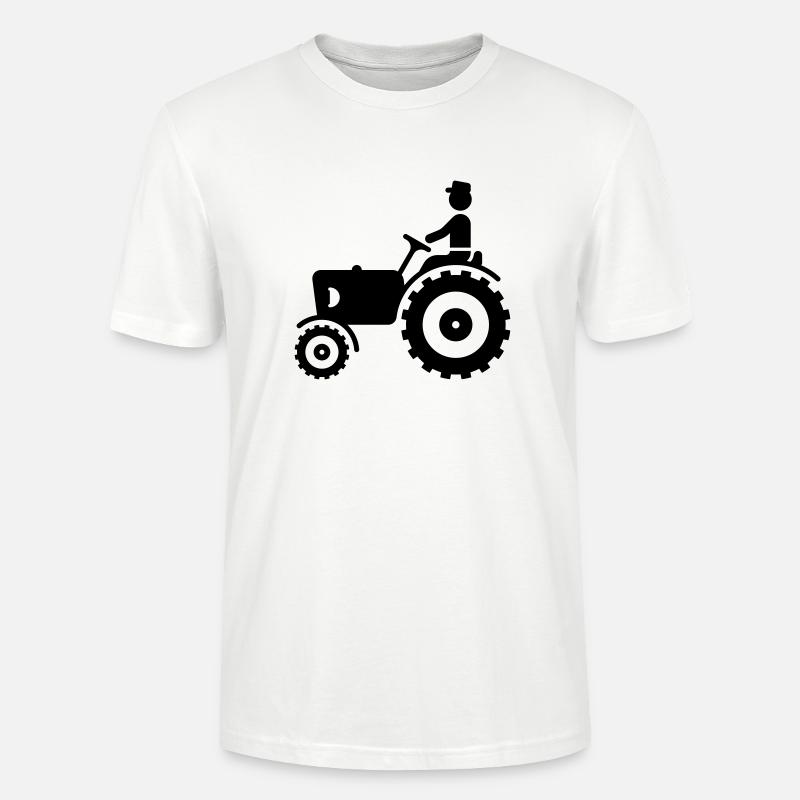 Bauer mit Trecker / Traktor - Stanley/Stella Unisex Bio-T-Shirt CRAFTER - Weiß