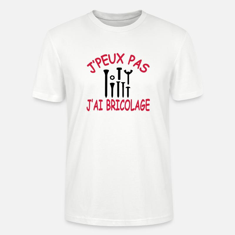 J'peux pas j'ai bricolage - T-shirt bio CRAFTER Stanley Stella Unisexe - blanc
