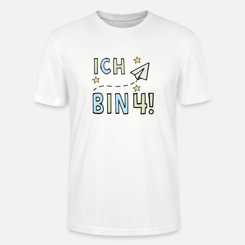 Ich bin vier - Stanley/Stella Unisex Bio-T-Shirt CRAFTER - Weiß