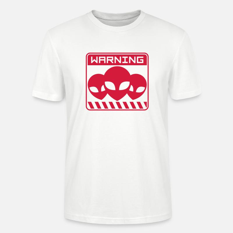 Avertissement de bouclier Conception extraterrestre - T-shirt bio CRAFTER Stanley Stella Unisexe - blanc