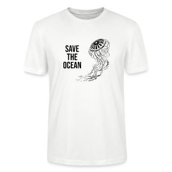 Save the Ocean - Stanley/Stella Unisex Bio-T-Shirt CRAFTER - Weiß - Vorne - Alina (178cm) & Michal (187cm)