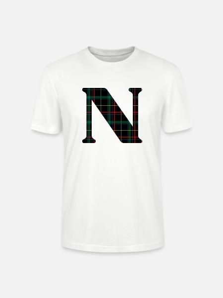 Monogram n Scottish tartan - Stanley/Stella CRAFTER Unisex Organic T-Shirt - white