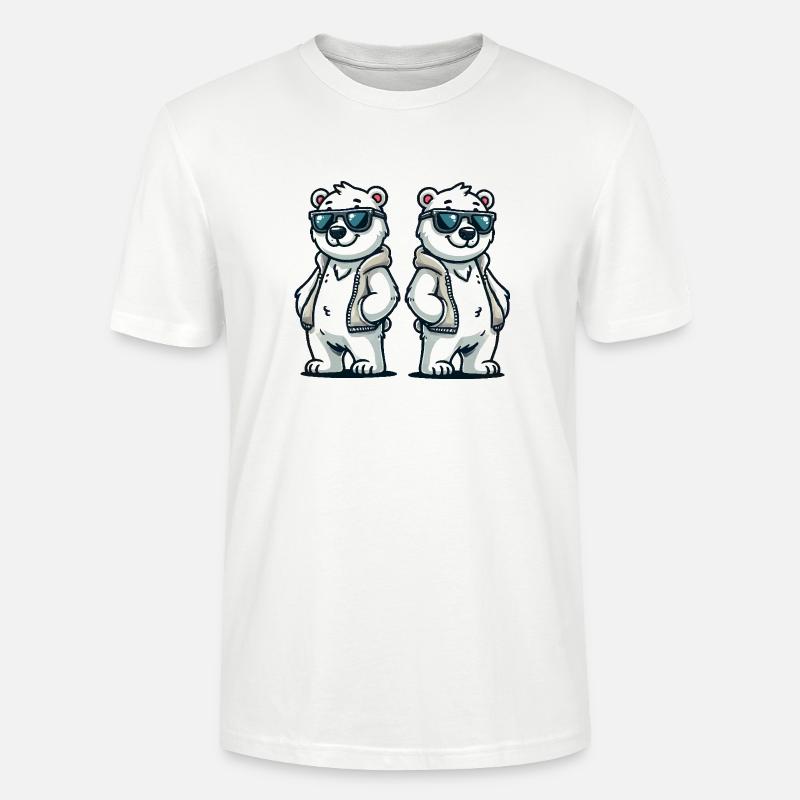Eisbär Comic - Stanley/Stella Unisex Bio-T-Shirt CRAFTER - Weiß