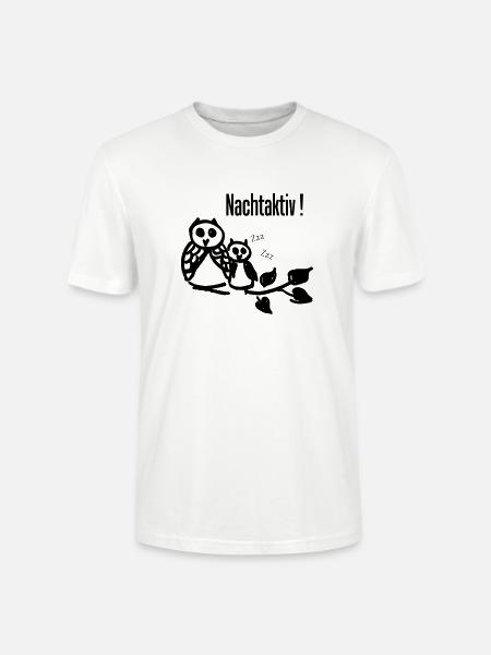 Eulen "Nachtaktiv" - Stanley/Stella Unisex Bio-T-Shirt CRAFTER - Weiß