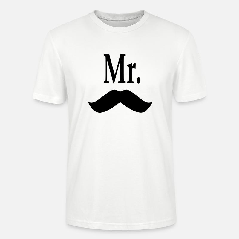 Herr Schnurrbart. - Stanley/Stella Unisex Bio-T-Shirt CRAFTER - Weiß