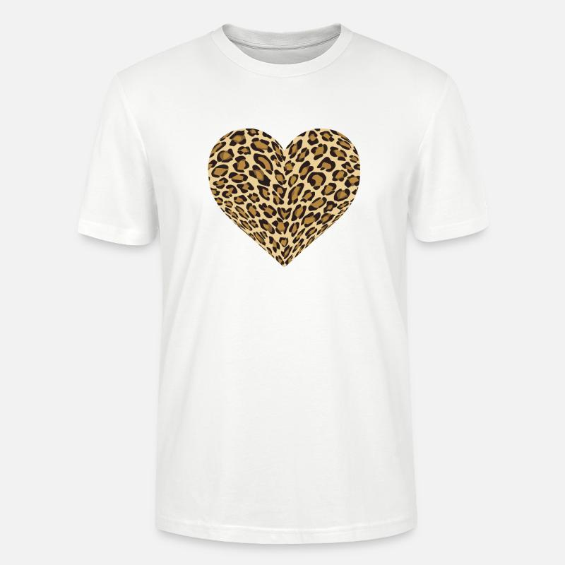 Léopard Heart - T-shirt bio CRAFTER Stanley Stella Unisexe - blanc