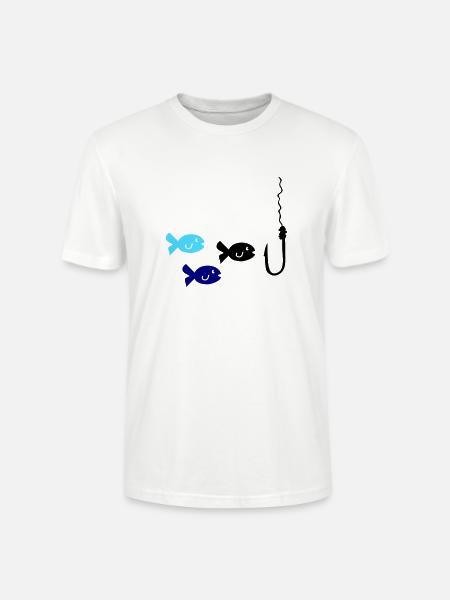 Fishing Fish - Stanley/Stella CRAFTER Unisex Organic T-Shirt - white
