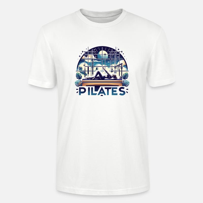 "Pilates" - Conception de studio dynamique - T-shirt bio CRAFTER Stanley Stella Unisexe - blanc
