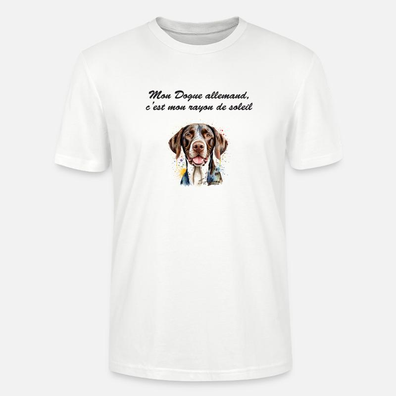Dogue allemand rayon de soleil - T-shirt bio CRAFTER Stanley Stella Unisexe - blanc