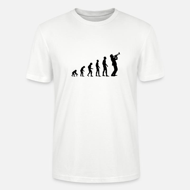 Trompette évolution - T-shirt bio CRAFTER Stanley Stella Unisexe - blanc