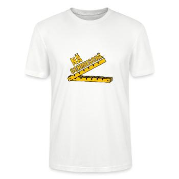 Zollstock Gliedermaßstab sächsisch Sachsen Spruch - Stanley/Stella Unisex Bio-T-Shirt CRAFTER - Weiß - Vorne - Alina (178cm) & Michal (187cm)