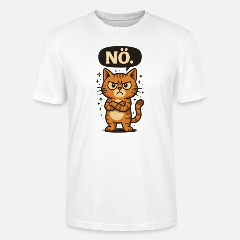 Statement Nö Katze Nein Spruch - Stanley/Stella Unisex Bio-T-Shirt CRAFTER - Weiß
