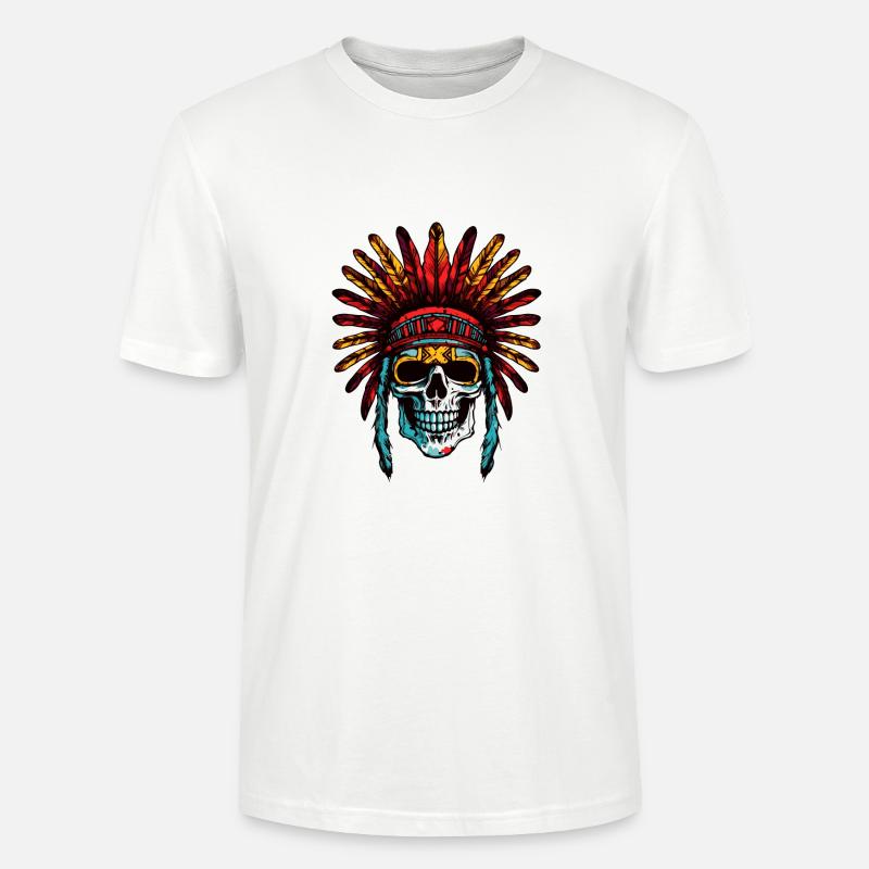 Apache Totenkopf Indianer - Stanley/Stella Unisex Bio-T-Shirt CRAFTER - Weiß