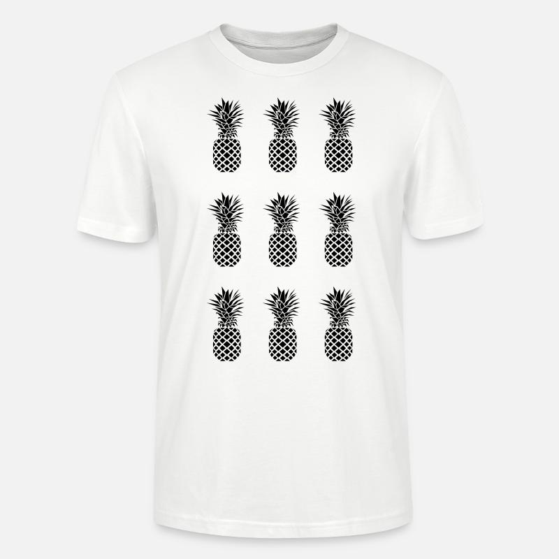 AD Pineapple Pattern Mono - T-shirt bio CRAFTER Stanley Stella Unisexe - blanc