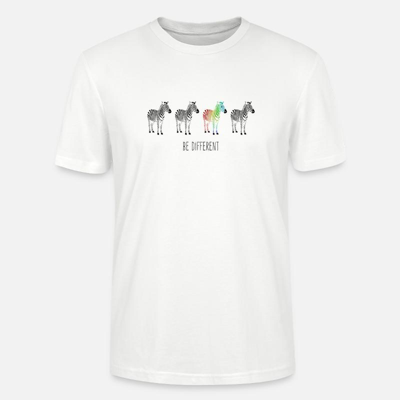 Zebra Regenbogen be different - Stanley/Stella Unisex Bio-T-Shirt CRAFTER - Weiß