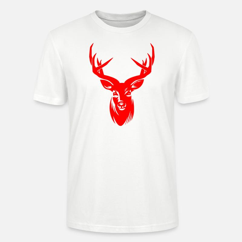 Deer antlers - Stanley/Stella CRAFTER Unisex Organic T-Shirt - white