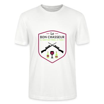 Le bon chasseur - Les Inconnus - Réplique Culte ! - T-shirt bio CRAFTER Stanley Stella Unisexe - blanc - Devant - Alina (178cm) & Michal (187cm)