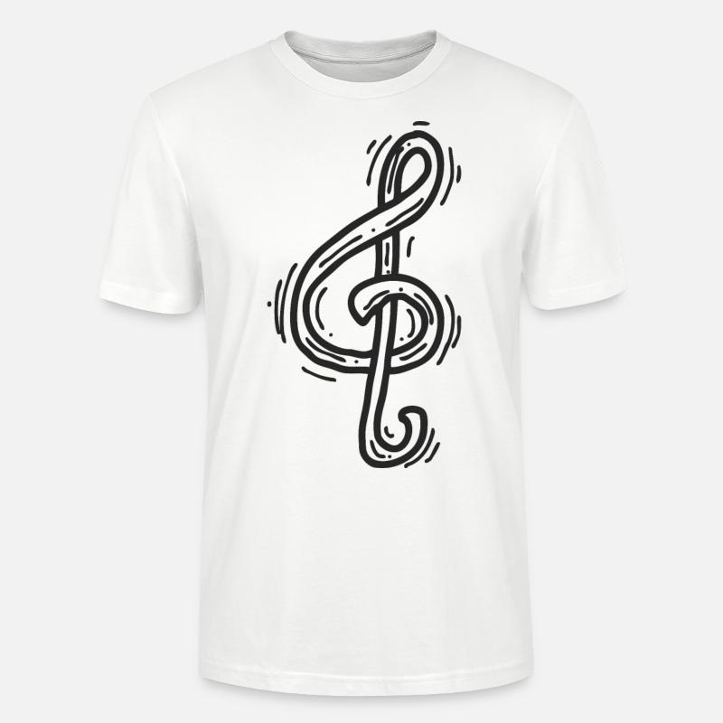 Fröhliche Musiknote - Stanley/Stella Unisex Bio-T-Shirt CRAFTER - Weiß