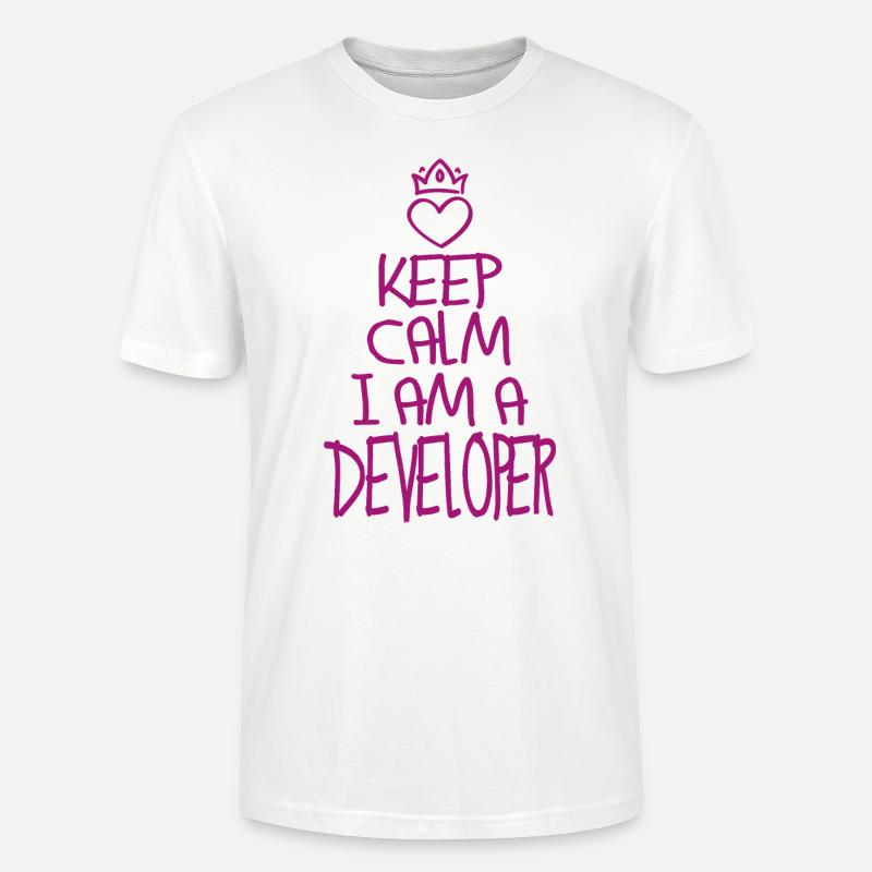 Keep Calm Softwareentwickler cool Geschenk - Stanley/Stella Unisex Bio-T-Shirt CRAFTER - Weiß