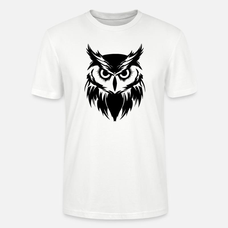 Eule Eulen Vogel Vögel - Stanley/Stella Unisex Bio-T-Shirt CRAFTER - Weiß