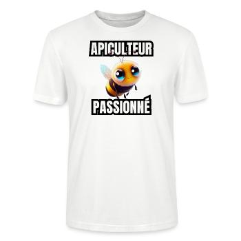 apiculteur passionné - T-shirt bio CRAFTER Stanley Stella Unisexe - blanc - Devant - Alina (178cm) & Michal (187cm)