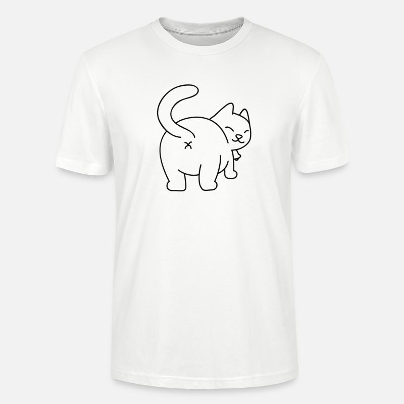 Katze Mieze Kätzchen Schmusekatze Geschenkidee - Stanley/Stella Unisex Bio-T-Shirt CRAFTER - Weiß