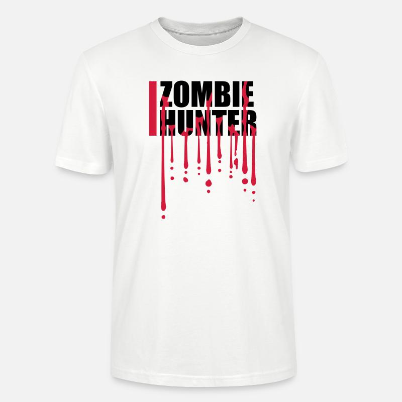 Chasseur de zombies Citation d’Halloween - T-shirt bio CRAFTER Stanley Stella Unisexe - blanc