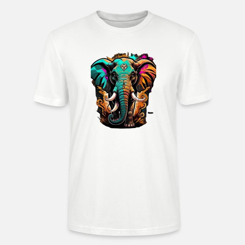Graffiti Elefant - Stanley/Stella Unisex Bio-T-Shirt CRAFTER - Weiß