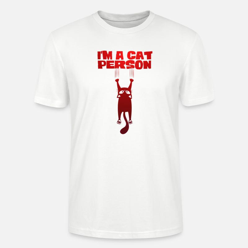 Ich bin ein Katzenmensch - Stanley/Stella Unisex Bio-T-Shirt CRAFTER - Weiß