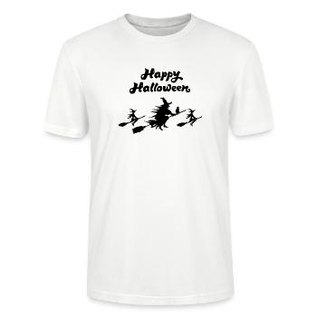 Neutrales illustriertes Motten-Schmetterlings-Kunst-T-Shirt - Stanley/Stella Unisex Bio-T-Shirt CRAFTER - Weiß - Vorne - Alina (178cm) & Michal (187cm)