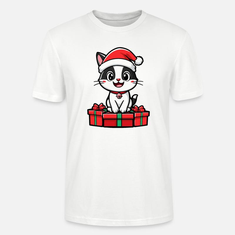 Cadeaux de Noël pour chat - T-shirt bio CRAFTER Stanley Stella Unisexe - blanc