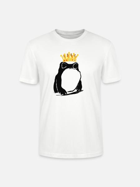 Froschkönig, frosch, Krone,comic - Stanley/Stella Unisex Bio-T-Shirt CRAFTER - Weiß
