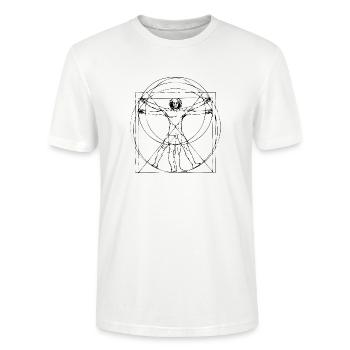 Vitruvian Man | Vitruvianischer Mensch | Leonardo - Stanley/Stella Unisex Bio-T-Shirt CRAFTER - Weiß - Vorne - Alina (178cm) & Michal (187cm)