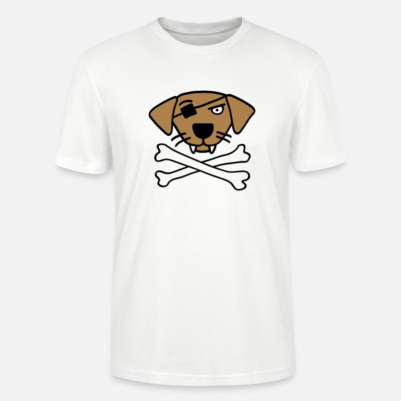 pirate_dog_042013_a_3c - Stanley/Stella Unisex Bio-T-Shirt CRAFTER - Weiß