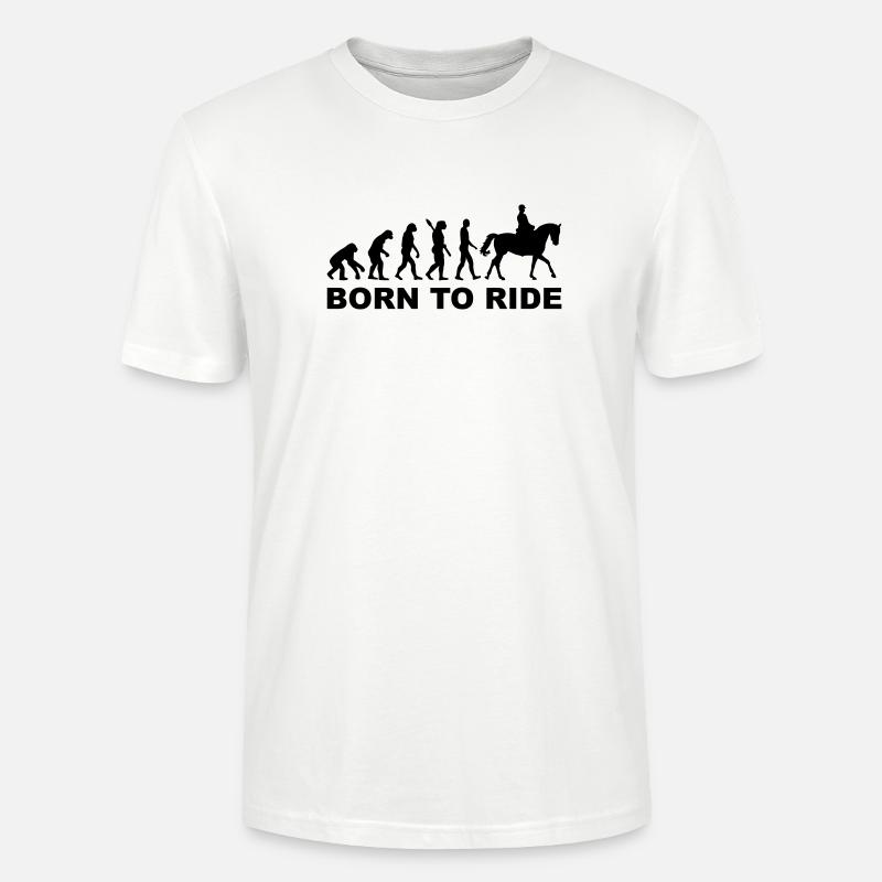 Évolution aller à cheval - T-shirt bio CRAFTER Stanley Stella Unisexe - blanc