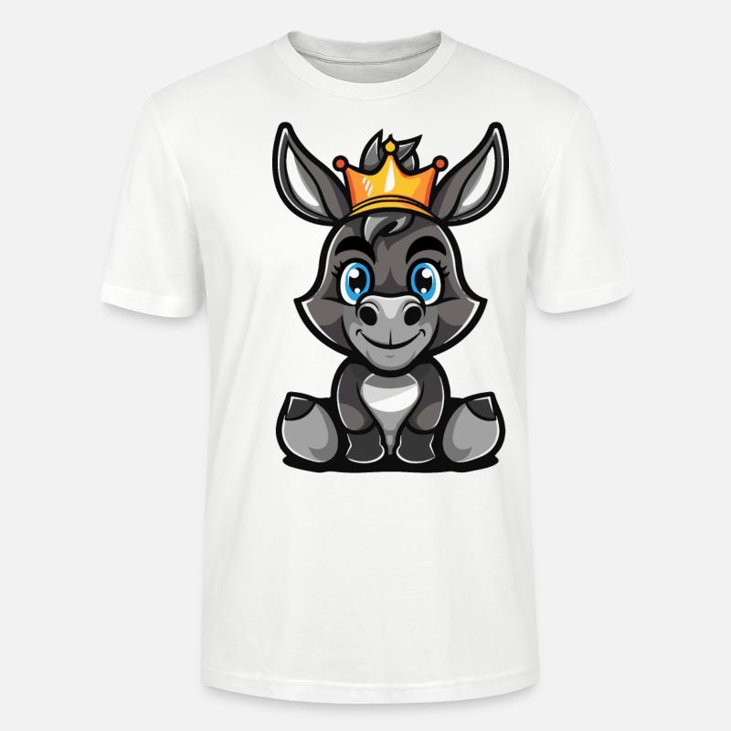 Esel Comic Krone - Stanley/Stella Unisex Bio-T-Shirt CRAFTER - Weiß