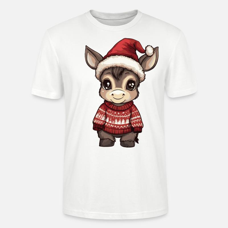Noël à dos d’âne - T-shirt bio CRAFTER Stanley Stella Unisexe - blanc