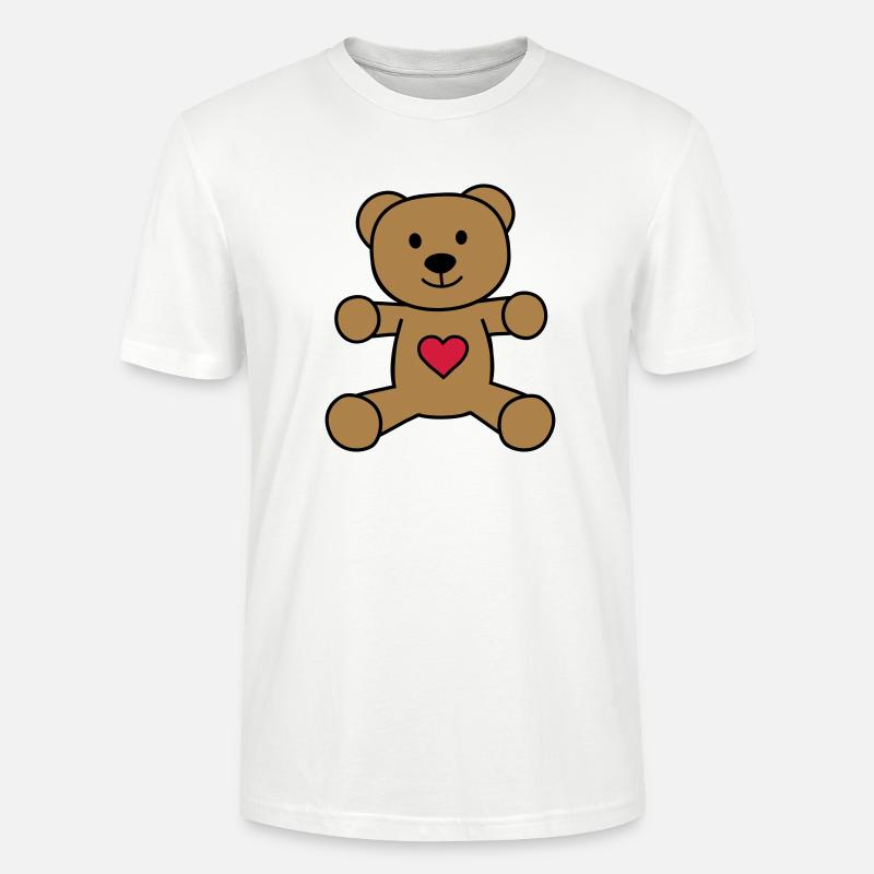 Teddybär mit Herz - Stanley/Stella Unisex Bio-T-Shirt CRAFTER - Weiß