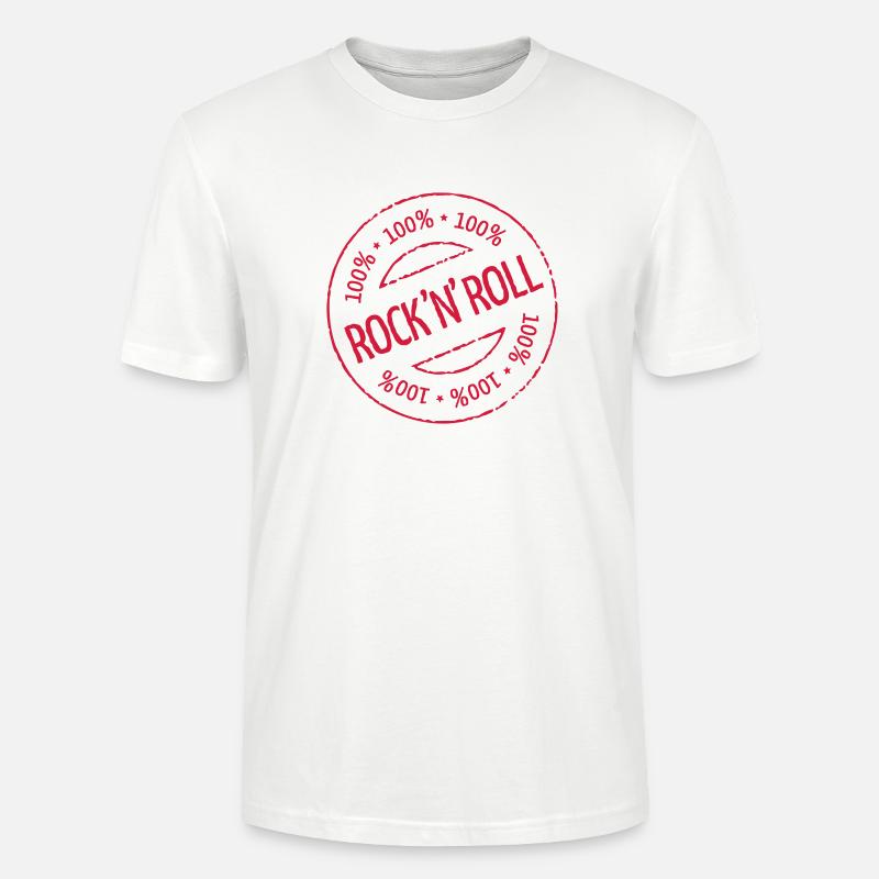 Timbre 100% Rock 'n' Roll - T-shirt bio CRAFTER Stanley Stella Unisexe - blanc