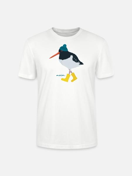 Austernfischer mit Gummistiefeln moin - Stanley/Stella Unisex Bio-T-Shirt CRAFTER - Weiß